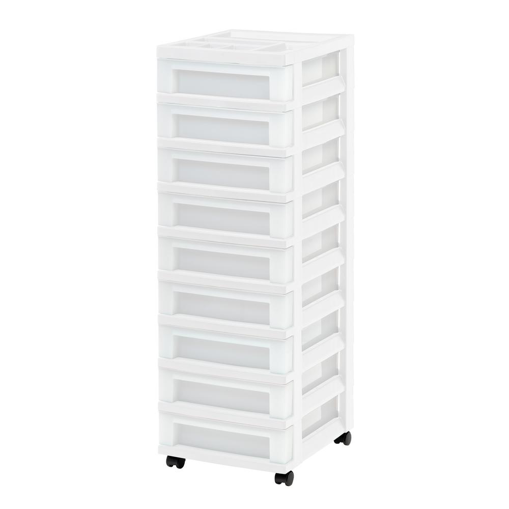 Iris 14 25 In L X 12 05 W 37 75 H 9 Drawer Storage Cart With Organizer Top White And Pearl 585004 The Home Depot - Iris 10 Drawer Rolling Storage Cart With Organizer Top Iris 14 25 In L X 12 05 W 37 75 H 9 Drawer Storage Cart With Organizer Top White And Pearl 585004 The Home Depot - Iris 10 Drawer Rolling Storage Cart With Organizer Top