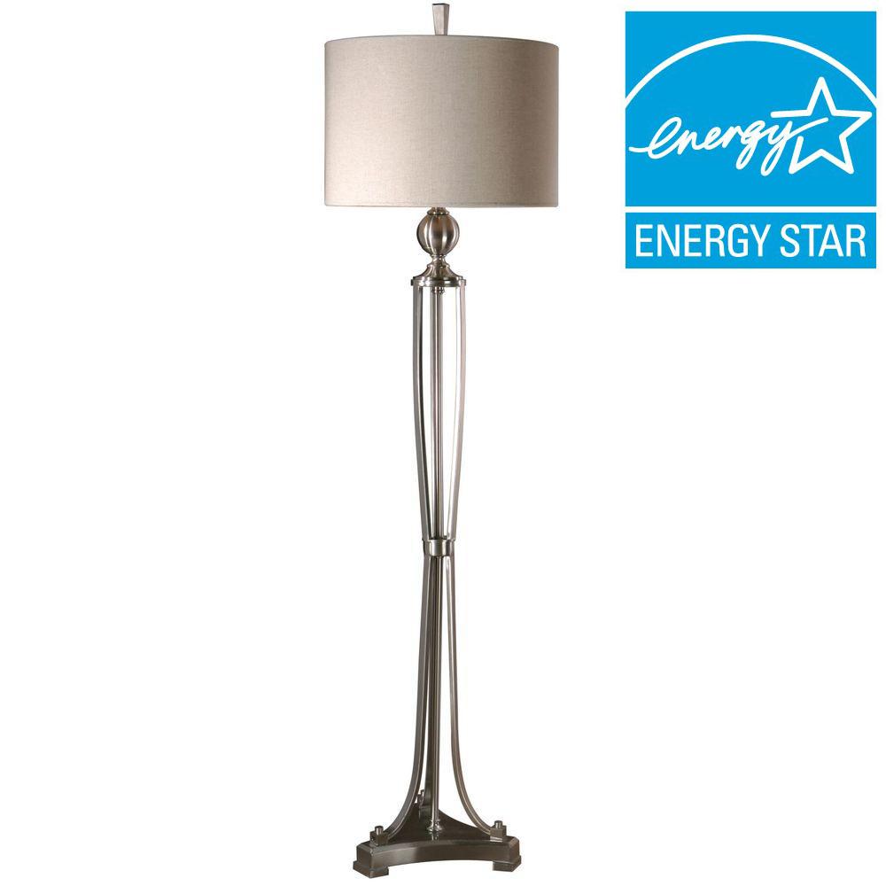Global Direct 63 In Brushed Nickel Floor Lamp 28523 1 The Home Depot Brushed Nickel Floor Lamp