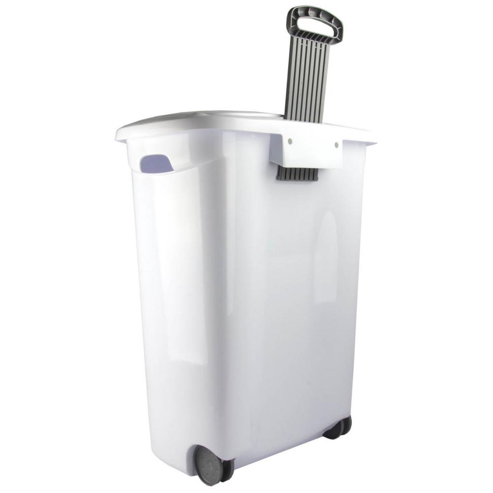 Sterilite Sterilite White Laundry Hamper With LiftTop, Wheels, And