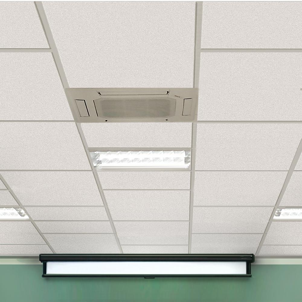 Toptile White 2 Ft X 4 Ft Square Edge Fiberglass Ceiling Panels Case Of 12