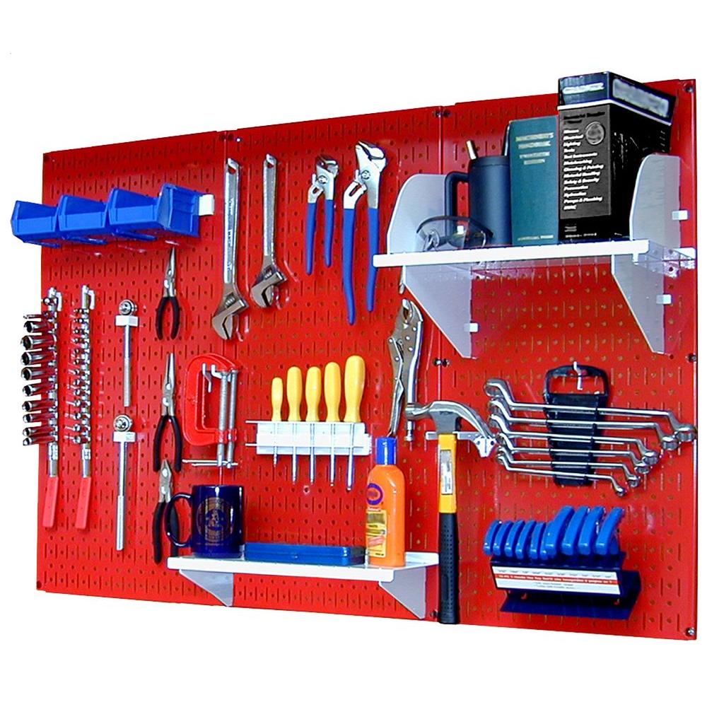 Pegboard Shelf 4-Pack All Metal Pegboard Tool Holders – Fits 1/8 & 1/4 Inch Pegboards – ProCraft Garage Shelf Hangers Pegboard Hooks