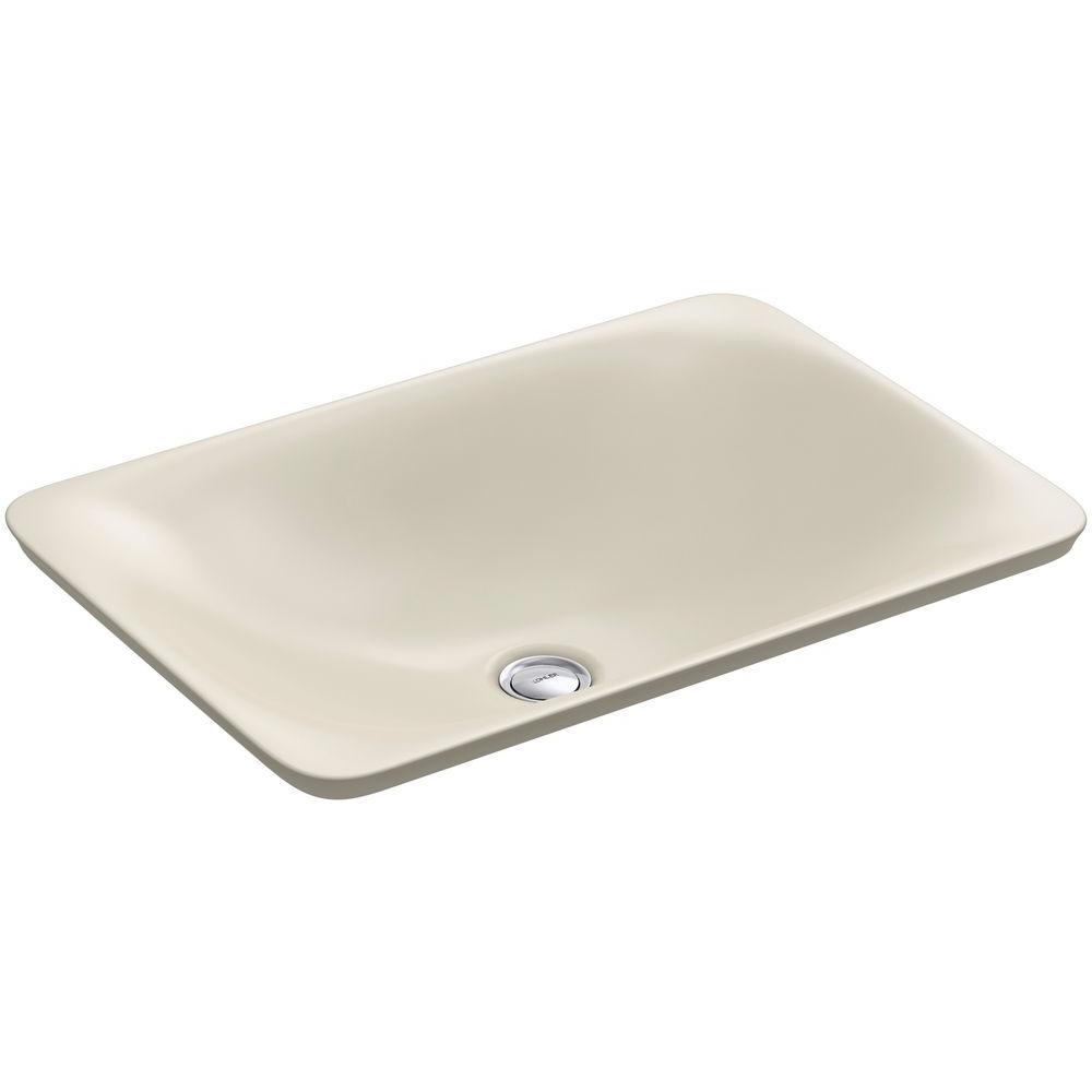 KOHLER Vox Round Vitreous China Vessel Bathroom Sink in Almond with