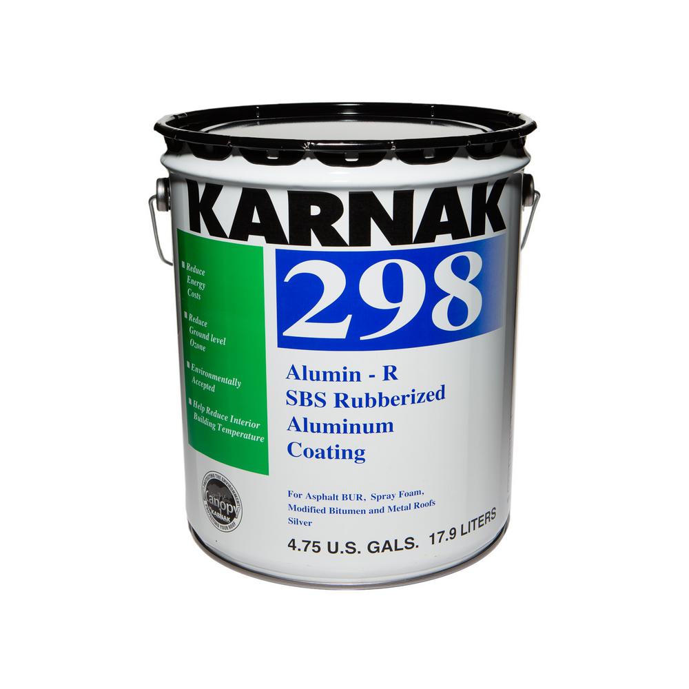 Karnak 5 Gal Sbs Rubberized Aluminum Asphalt Roof Coating 298 5af Hd The Home Depot 