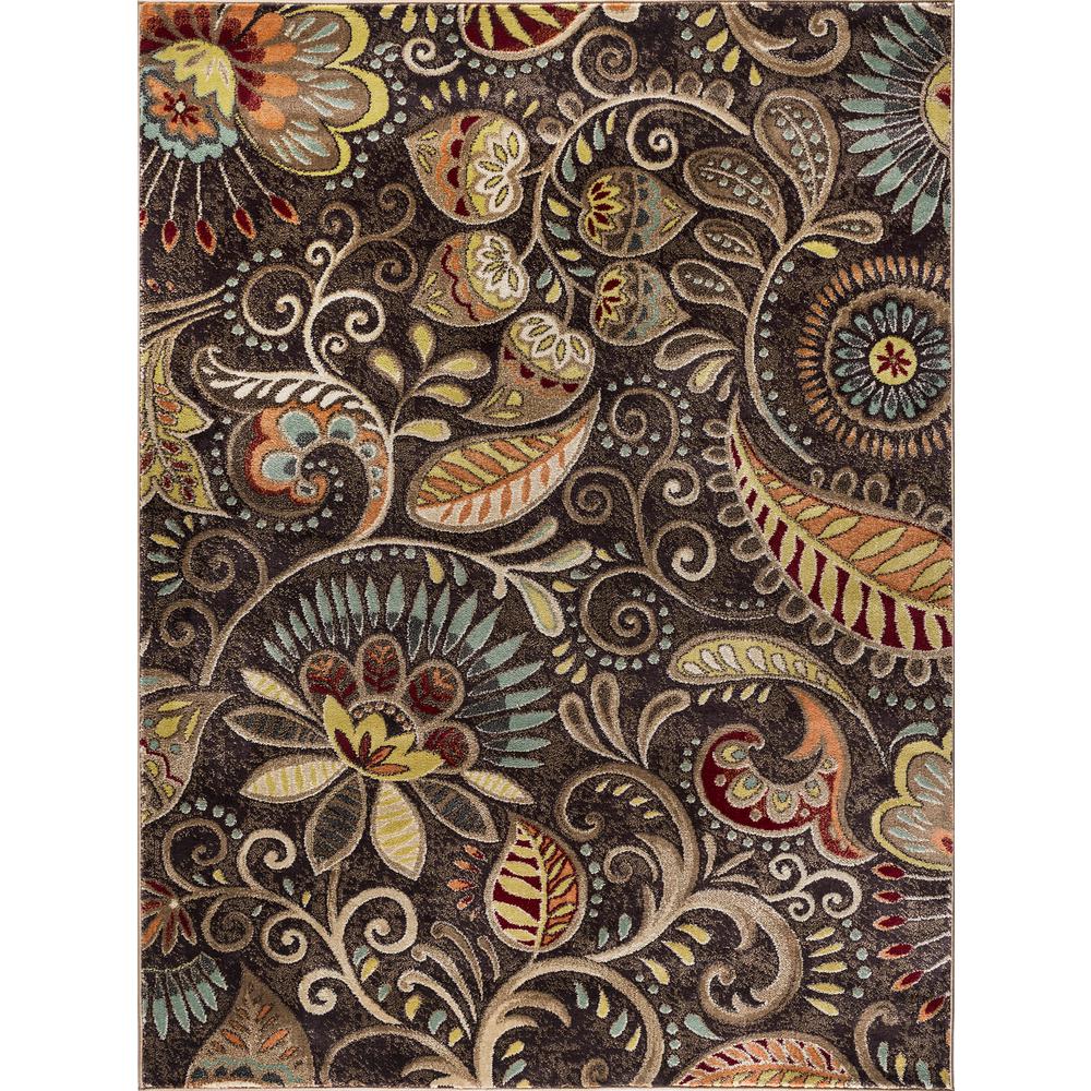 Tayse Rugs Capri Brown 8 ft. x 10 ft. Transitional Area RugCPR1010