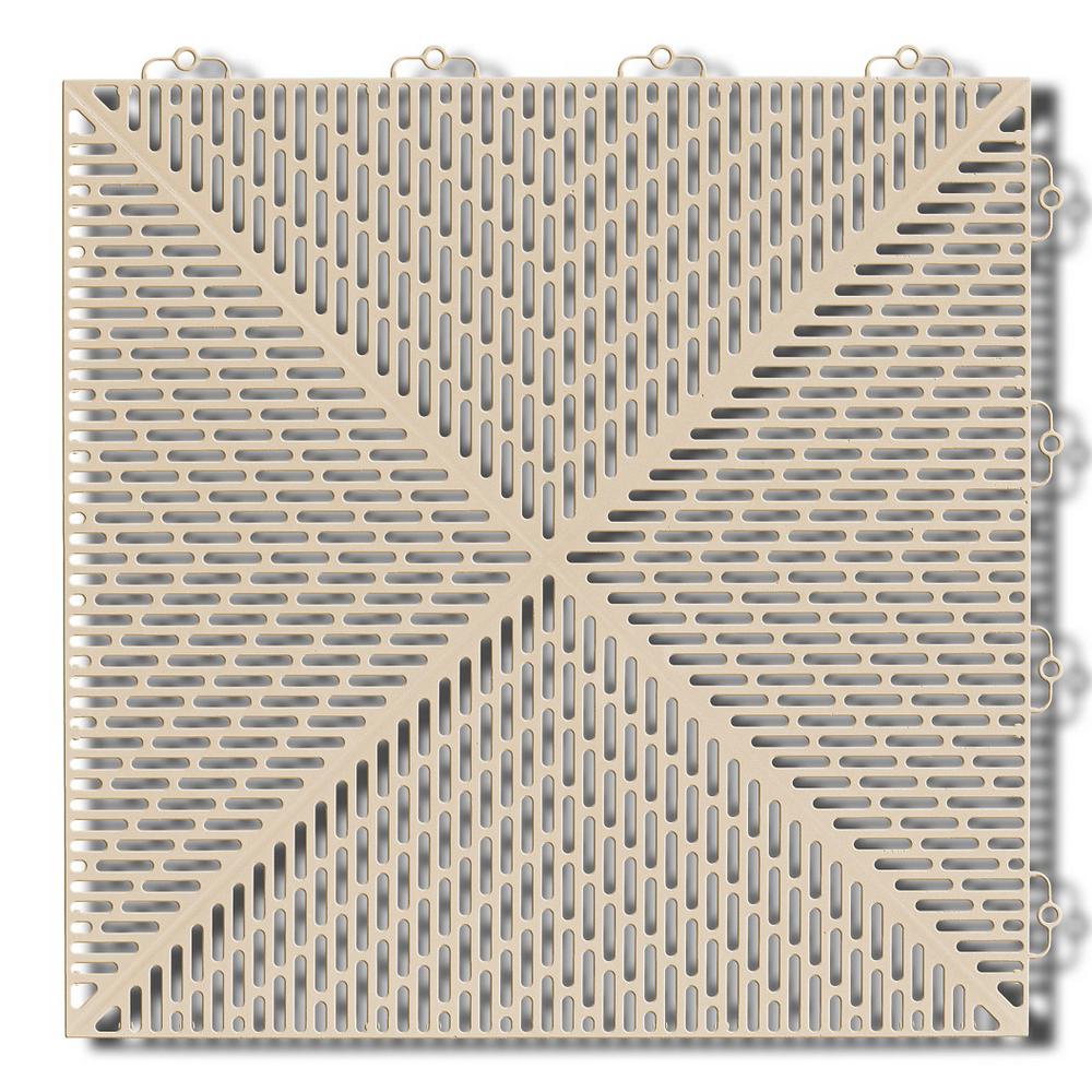 Beige Pvc Deck Tiles Decking The Home Depot Polyethylene Interlocking Deck Tiles In Sand 35