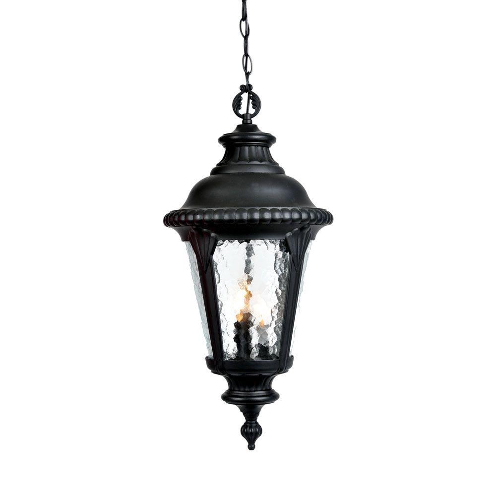 Acclaim Lighting Surrey Collection Hanging Outdoor 3-Light Matte Black ...