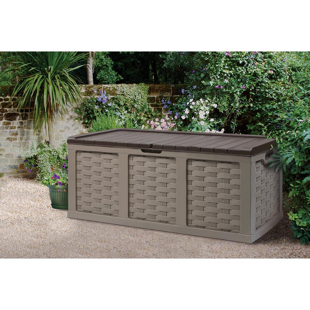 153 Gal Plastic Deck Box 67811 The Home Depot 153 Gal Plastic Deck Box