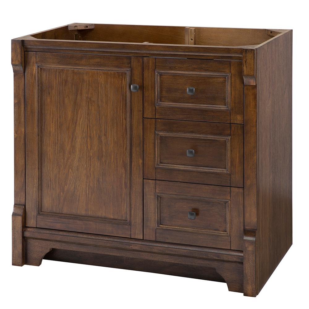 Home Decorators Collection Creedmoor 36 in. W Bath Vanity Cabinet Only in Walnut with Right Hand Drawers was $749.0 now $449.4 (40.0% off)