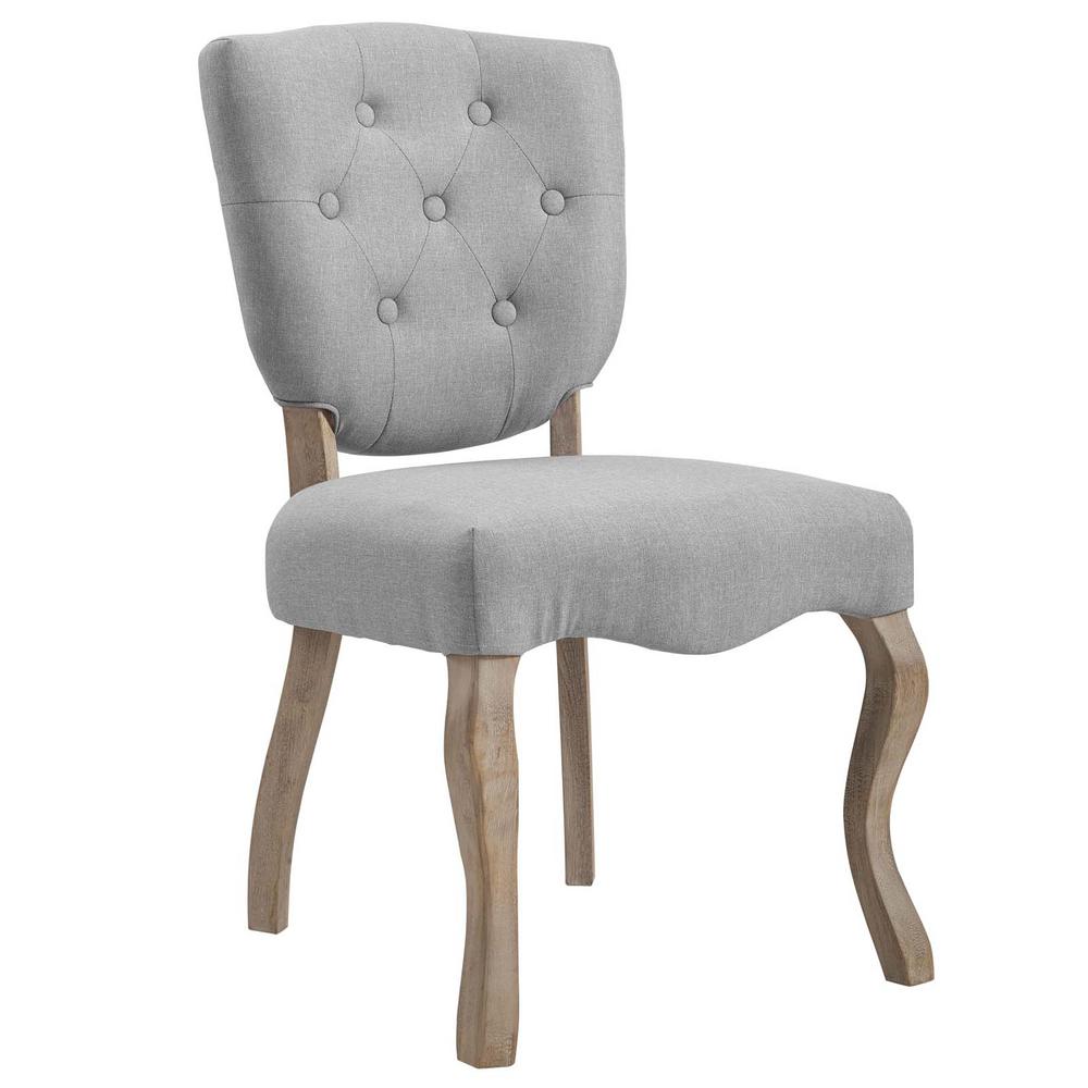 Modway Emanate Vintage Beige French Upholstered Fabric Dining Side Array Light Gray Vintage French Upholstered Dining Side Chair