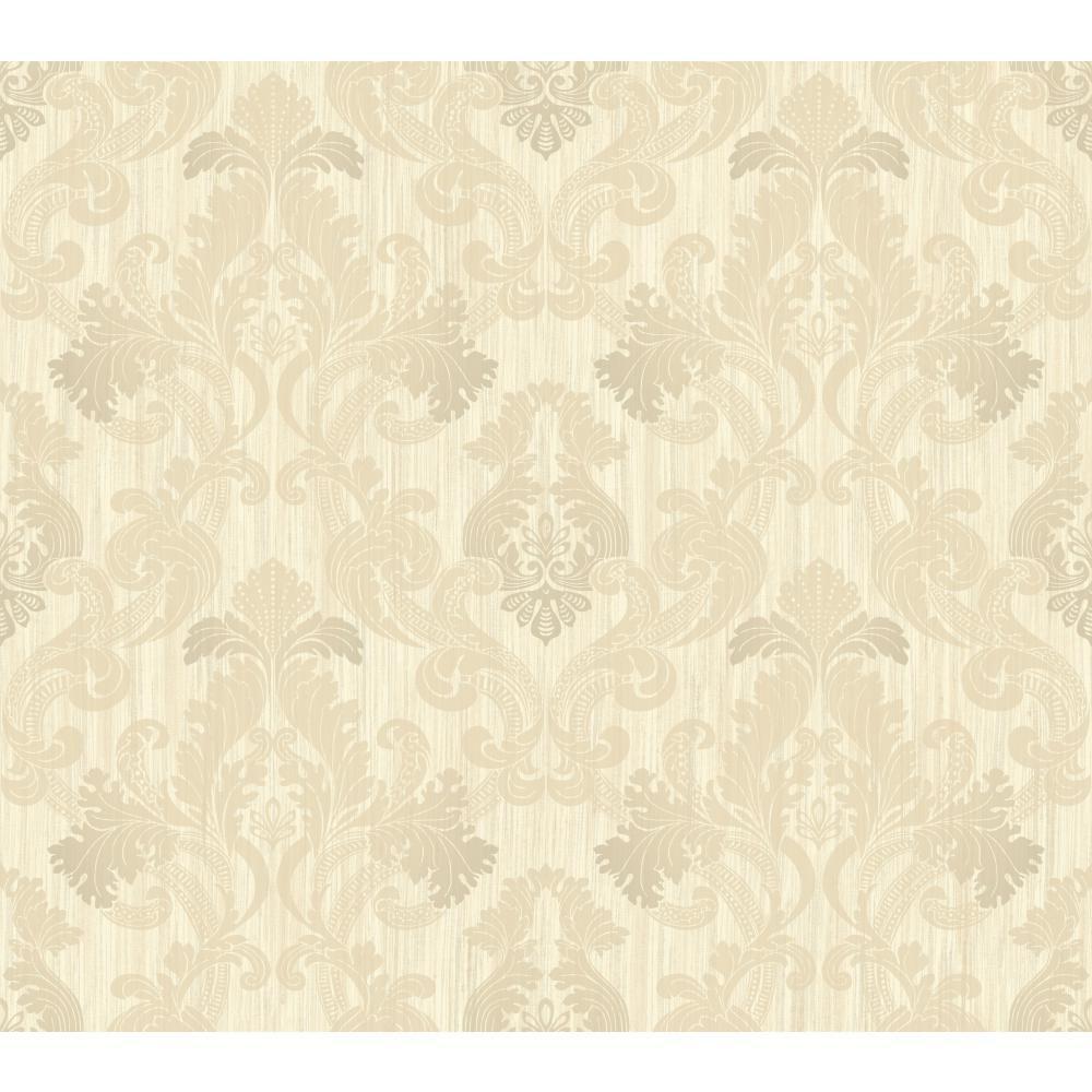 York Wallcoverings Shimmering Topaz Framed Ombre Damask Wallpaper