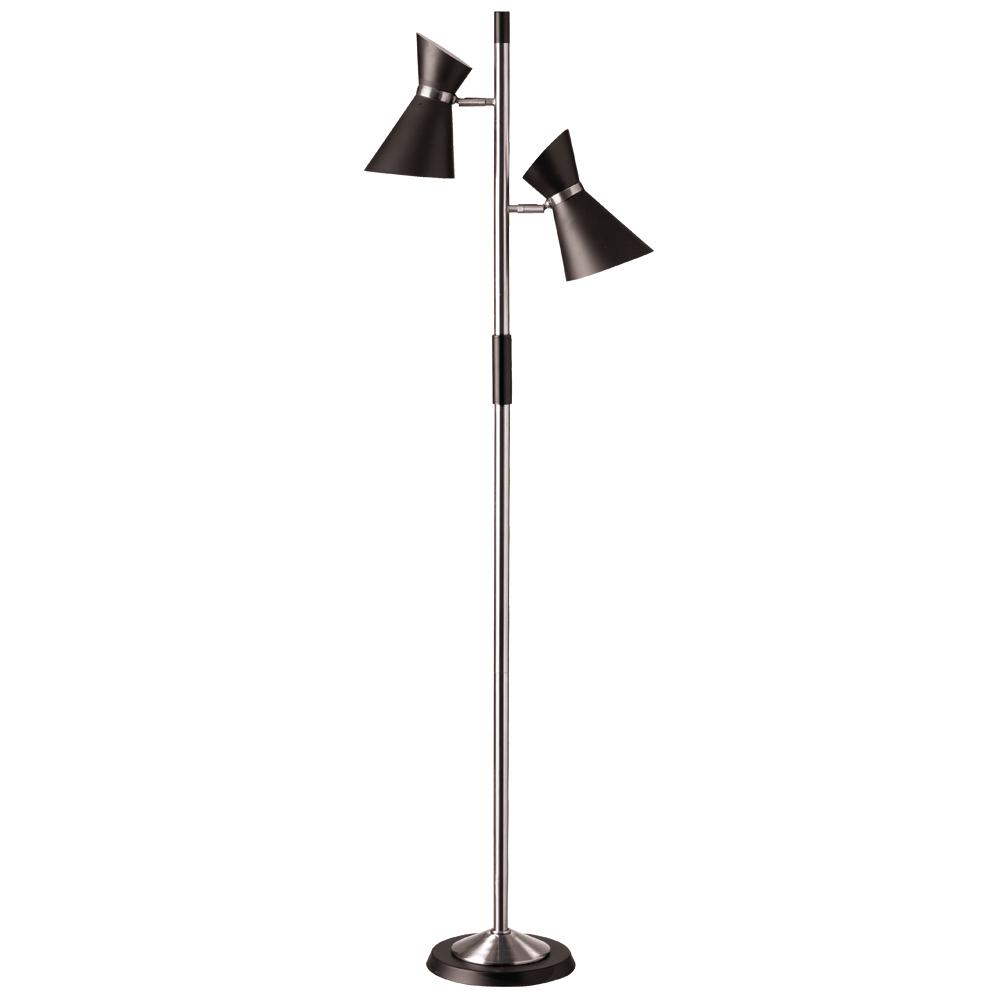 Filament Design 62 5 In Polished Chrome Floor Lamp With Black Shade Polished Chrome Floor Lamp With Black Shade