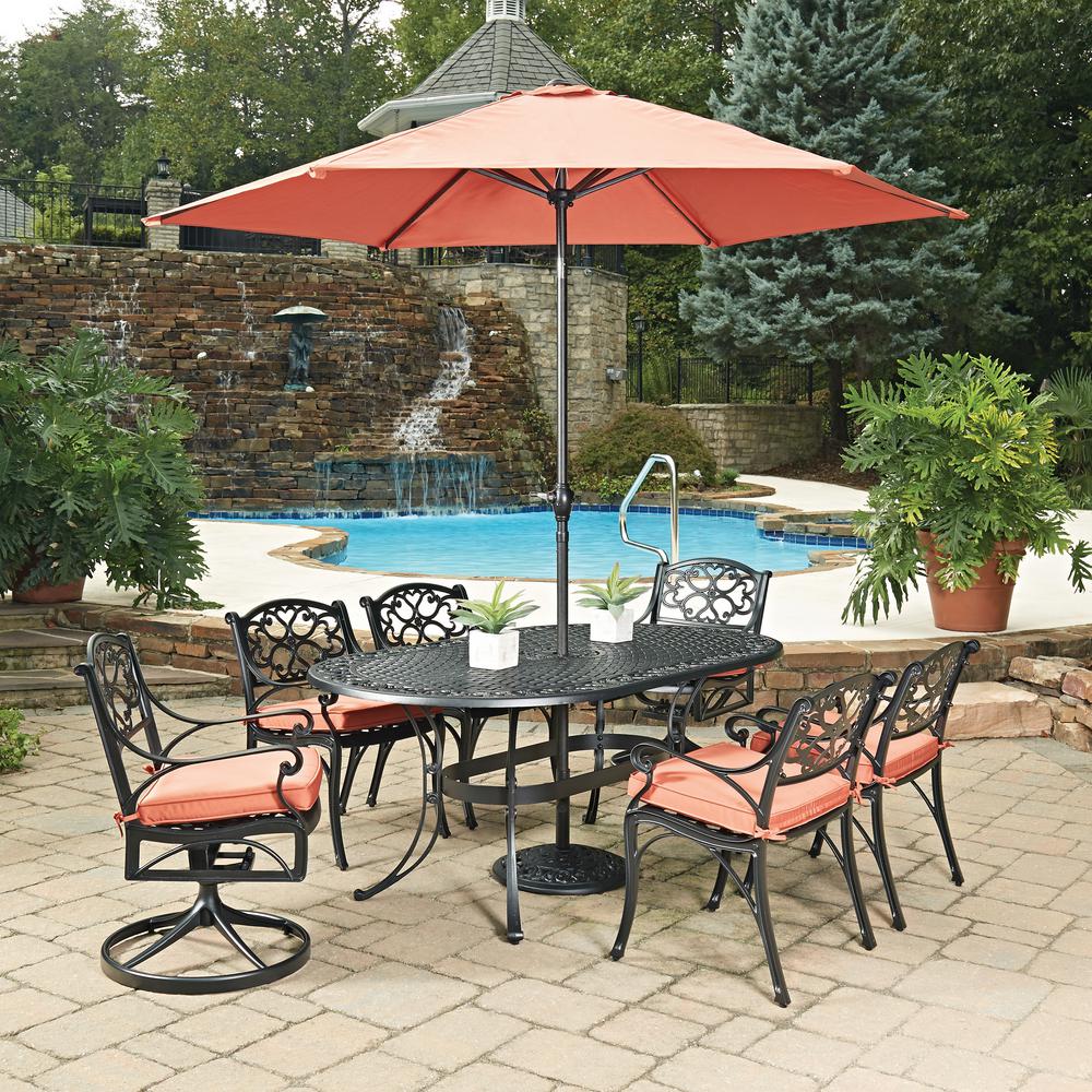 Home Styles Biscayne Black 9-Piece Cast Aluminum Outdoor Dining Set ...