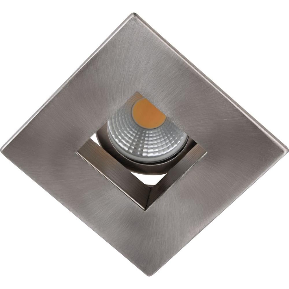 Elegant Lighting 3 in. Brushed Nickel Recessed Square Baffle TrimR3