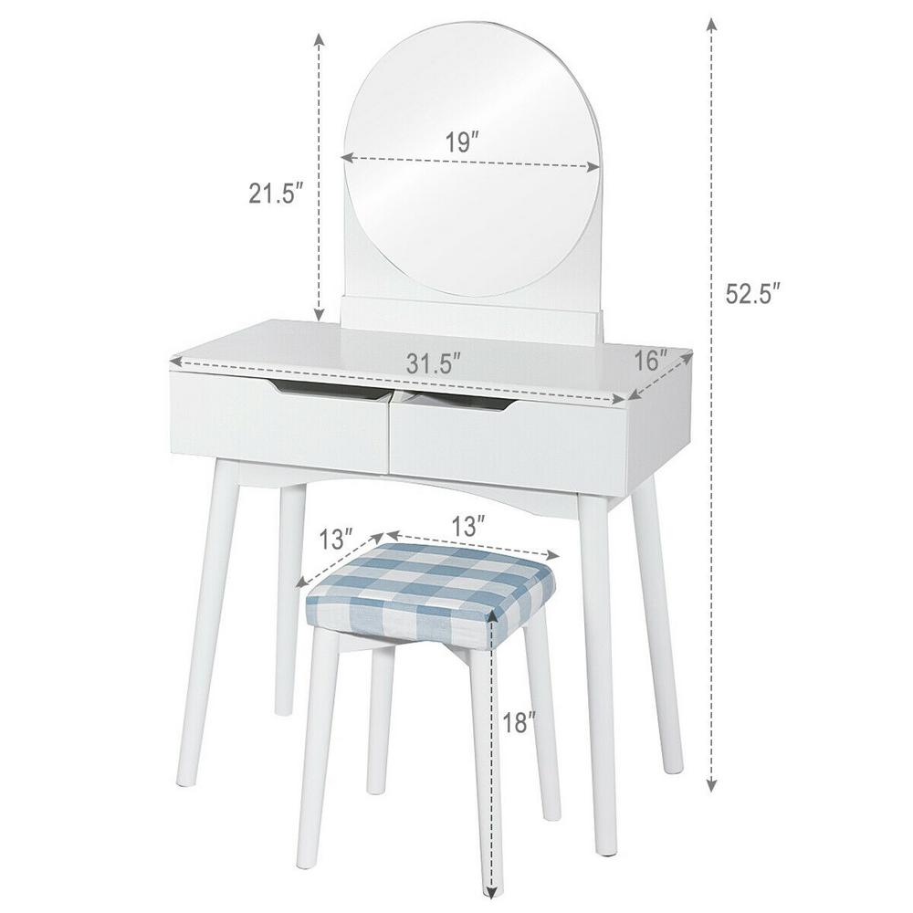 Yourliteamz Vanity Table Set With Touch, Vanity Set With Lighted Mirror Dressing Table 2 Drawers And Stool