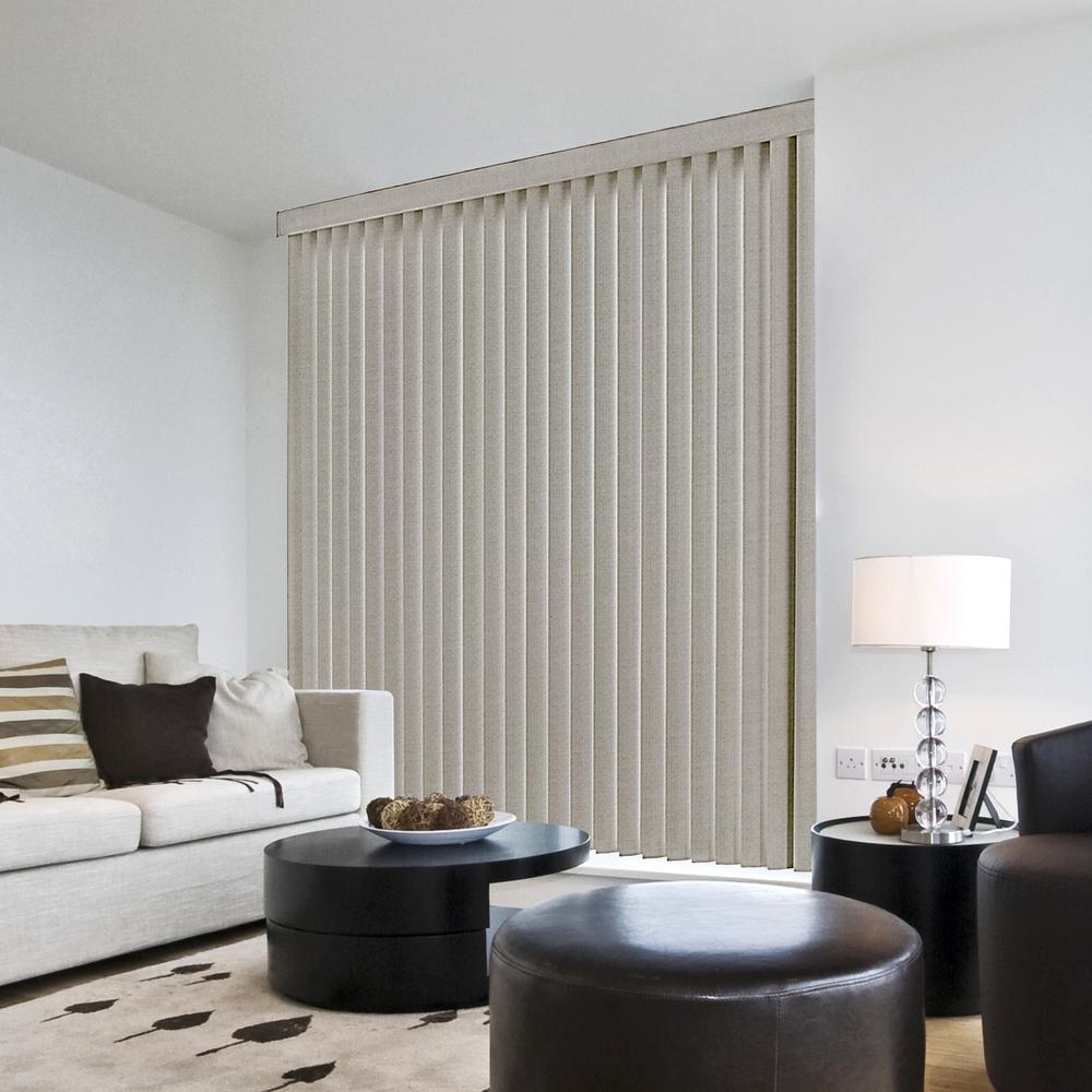 Hampton Bay Pearl Gray Room Darkening Vertical Blind for Sliding Door ...