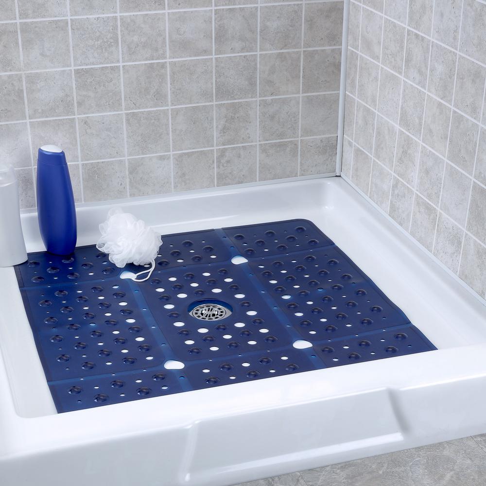 corner shower mat