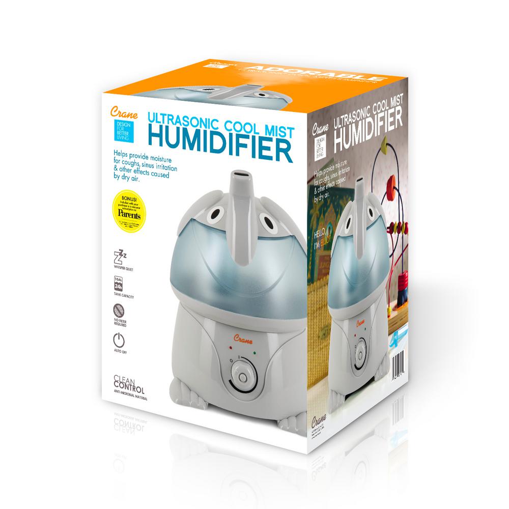 Crane Elephant Tank Humidifier Ultrasonic Cool Mist AntiMicrobial