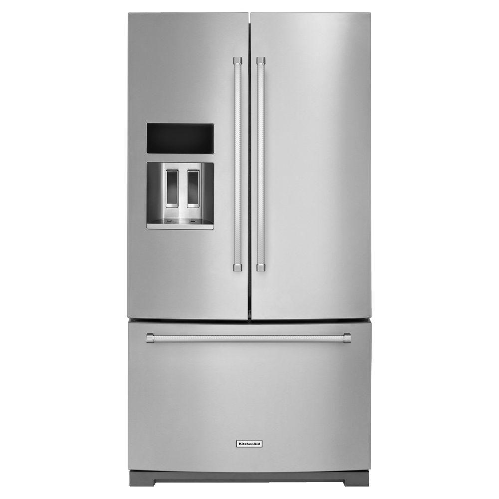 KitchenAid 36 in. W 26.8 cu. ft. French Door Refrigerator with Platinum