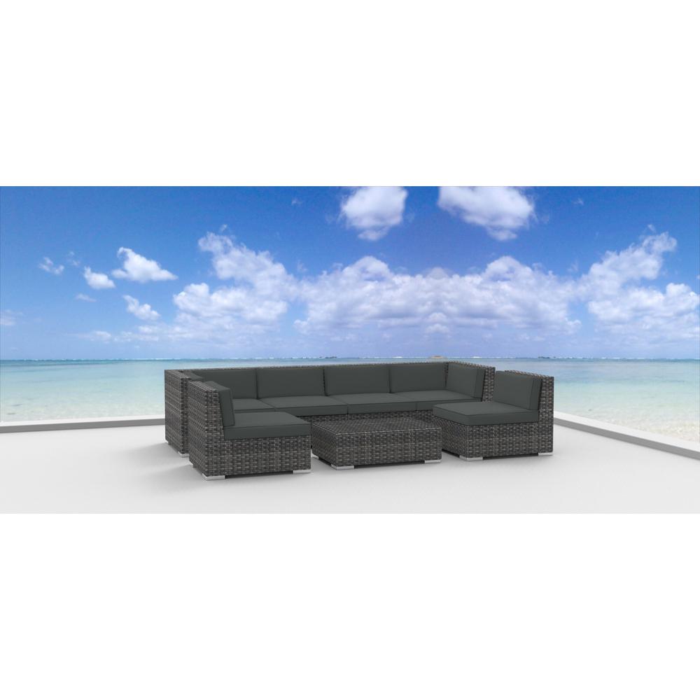 Urban Furnishing Oahu 7 Piece Wicker Outdoor Sectional Seating Set