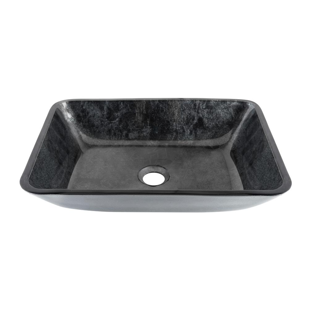 Vigo Rectangular Vessel Sink In Gray Onyx Vg07084 The Home Depot Vigo Rectangular Vessel Sink In Gray Onyx