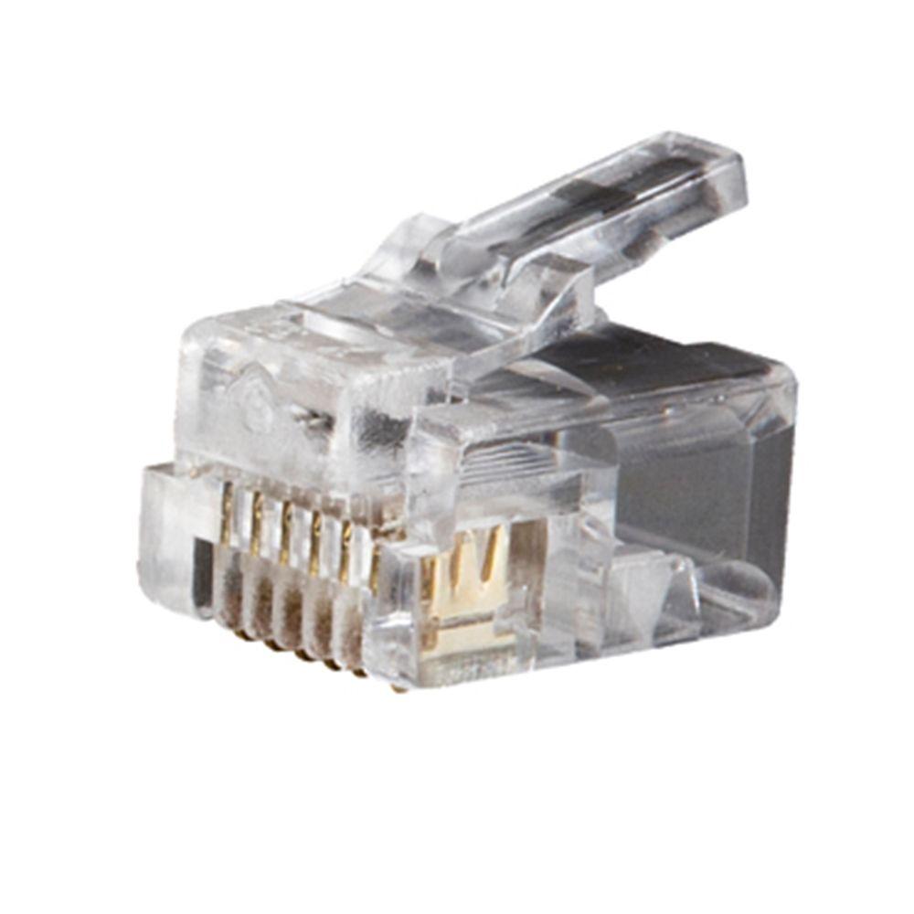 300 pack RJ12 6P6C Telephone Phone Line Plug Connector for Stranded Round Wire