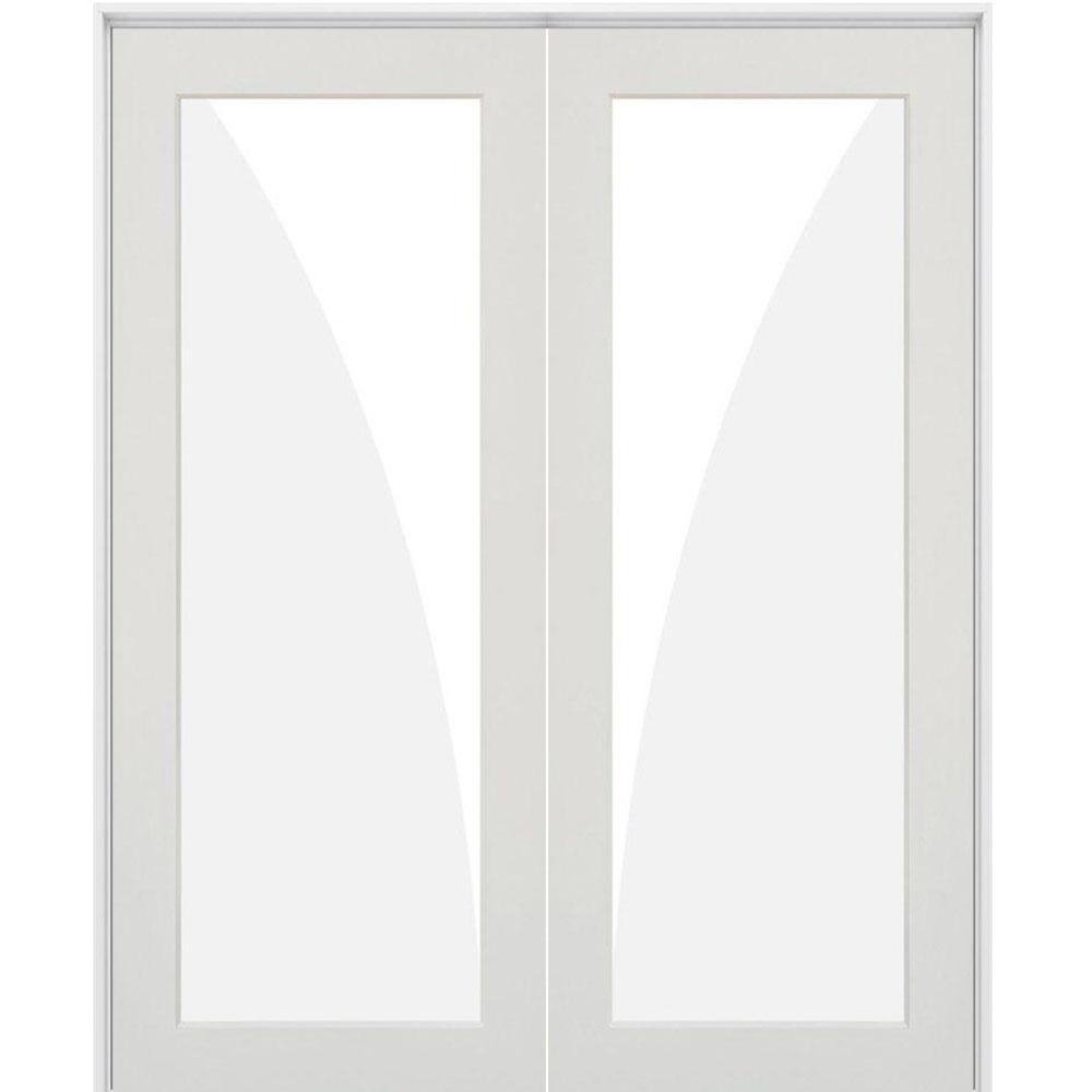 60 In X 80 In Craftsman Shaker 1 Lite Clear Glass Both Active Mdf Solid Hybrid Core Double Prehung Interior Door