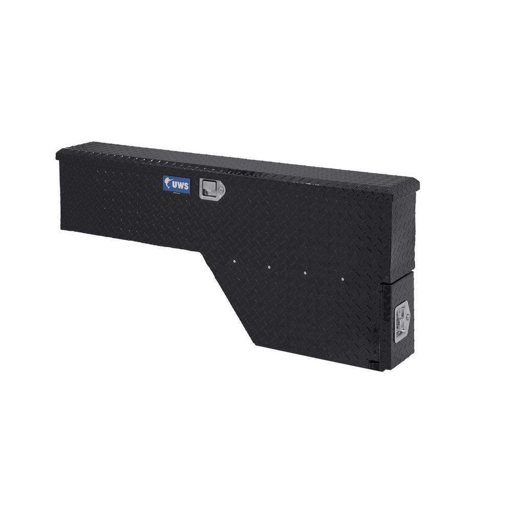 UWS 48 Gloss Black Aluminum Wheel Well Truck Tool BoxFW48DSPBLK