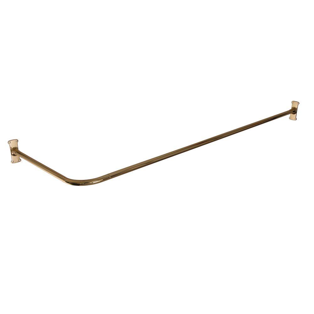 L Shaped Shower Curtain Rods Accessories The Home Depot Corner Shower Curtain Rod In Polished Br