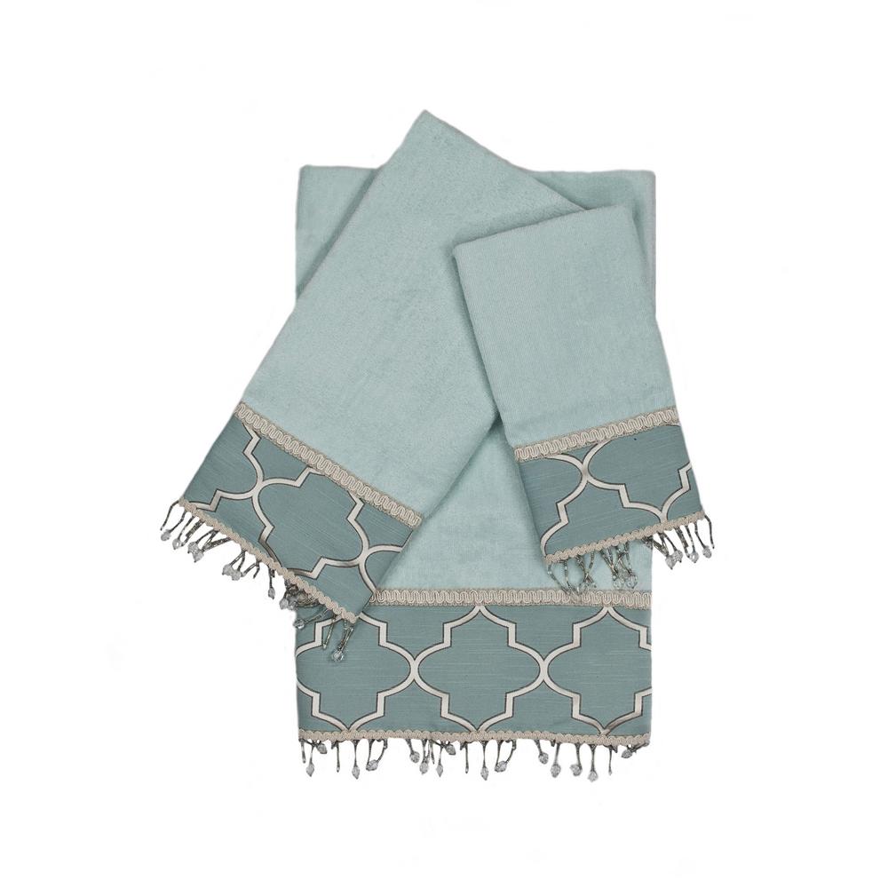 Stanton Beads Aqua Decorative Embellished Towel Set (3Piece)AHE00019