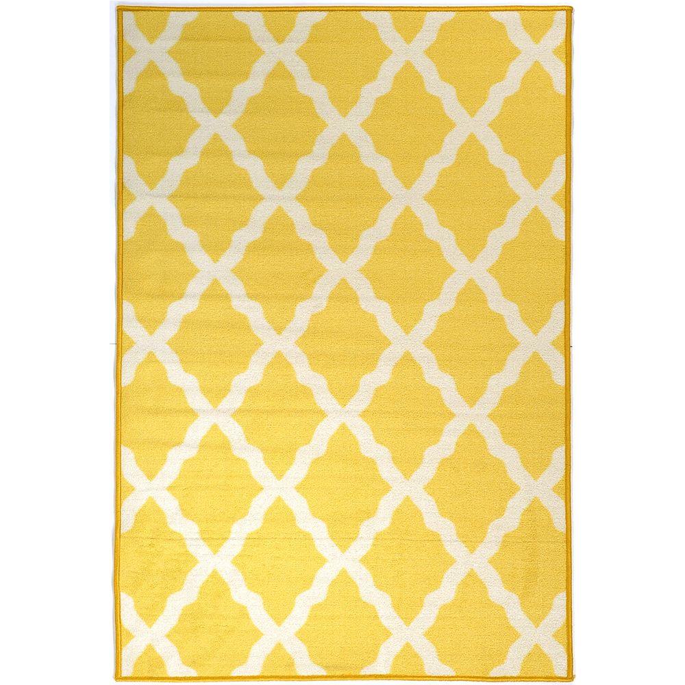 Abstract Machine Washable 3 X 5 Area Rugs The Home Depot Pink Collection Contemporary Moroccan Trellis Design Yellow 3 Ft X 5 Kids Area