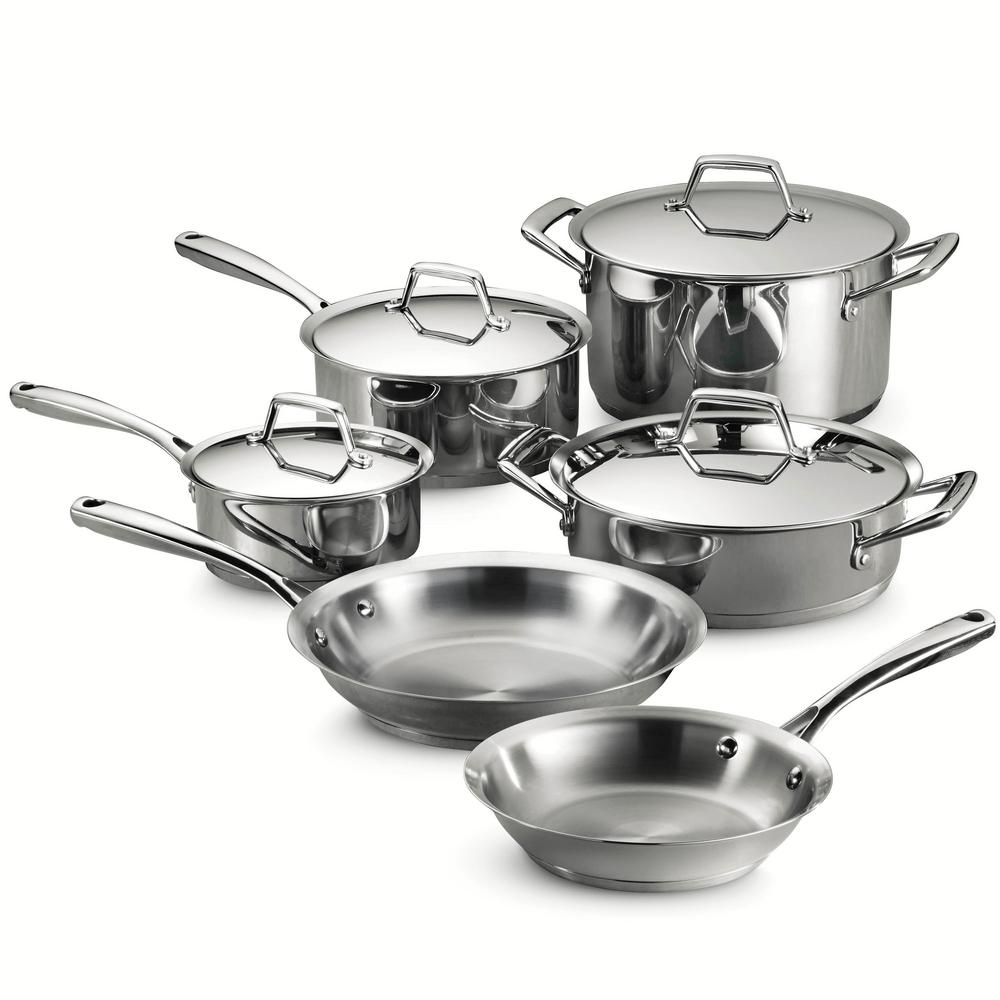 Tramontina Gourmet Prima 10-Piece Stainless Steel Cookware Set with Lids by Tramontina