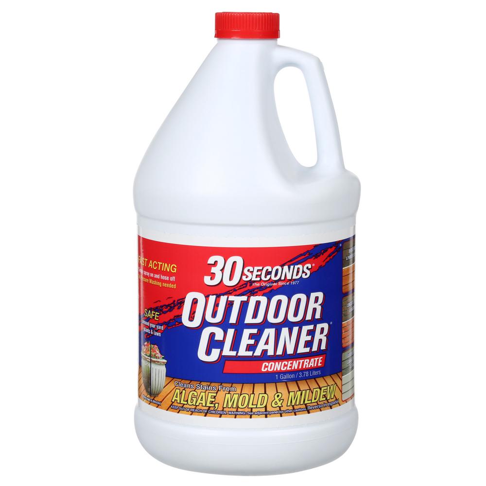 30 Seconds Outdoor Concentrate Cleaner – Algae, Mold & Mildew Remover – 1 Gallon (2-Pack) – For Concrete, Siding, Decks