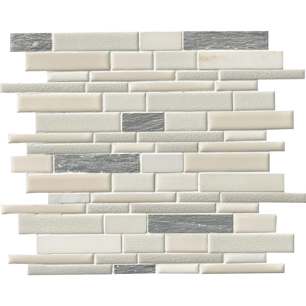 Msi Everest Interlocking 12 In X 8mm Porcelain And Stone Msi Everest Interlocking 12 In X 8mm Porcelain And Stone Mesh