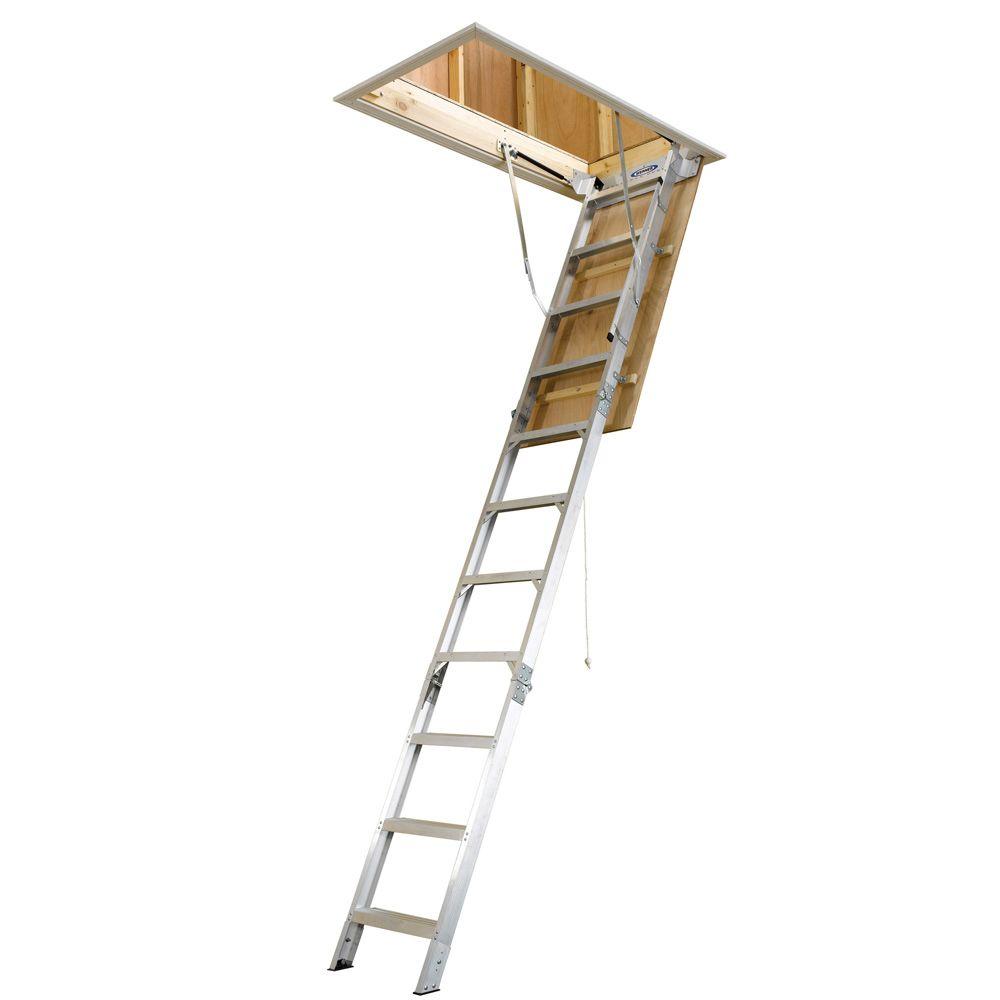 Werner 7 ft. 9 ft., 18 in. x 24 in. Compact Aluminum Attic Ladder