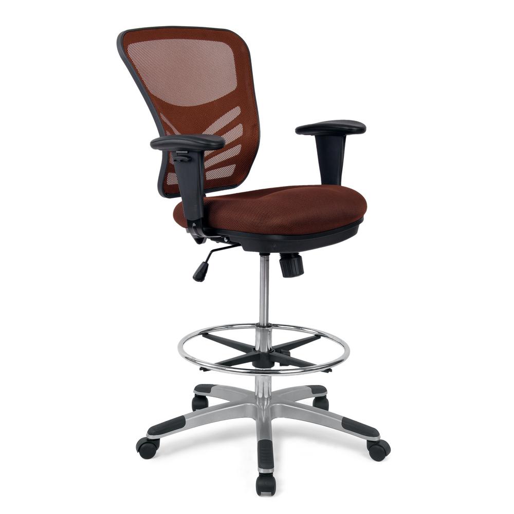 Poly And Bark Brighton Brown Drafting Chair Hd 289 Brn The Home Depot Poly And Bark Brighton Brown Drafting Chair
