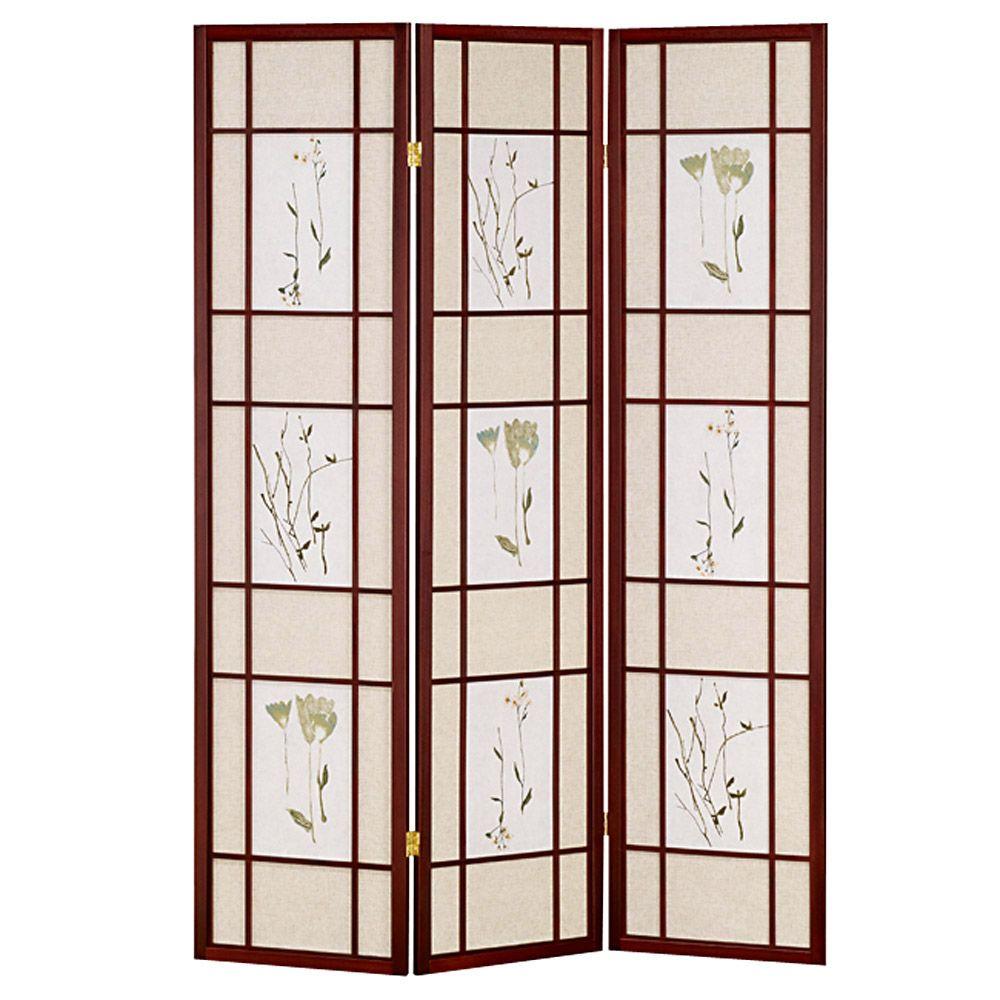 5.83 ft. Cherry 3Panel Room DividerR5443 The Home Depot