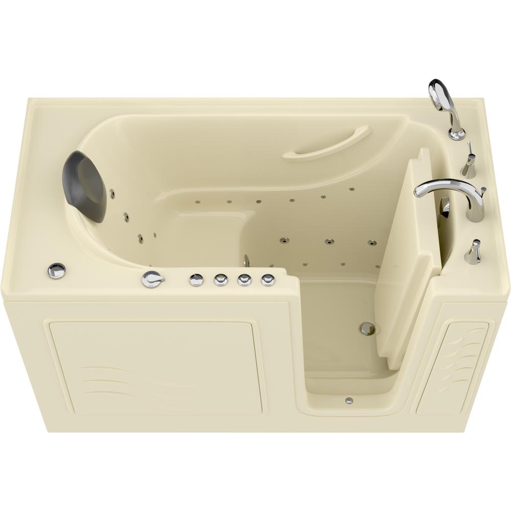 Universal Tubs Safe Premier 59 in. Right Drain Walk-in Air and Whirlpool Bathtub in Biscuit For Sale