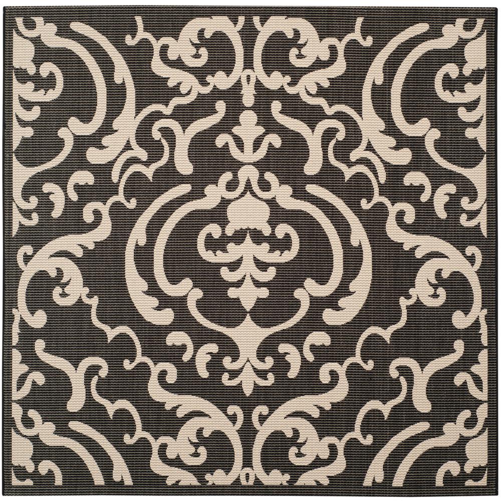 Safavieh Courtyard Black Sand 8 Ft X Indoor Outdoor Square Area Rug