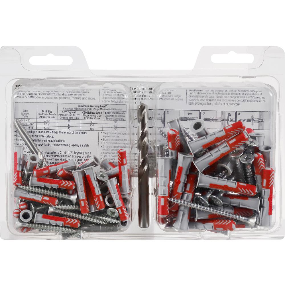 #8 /& #10 Hillman 376476 DuoPower Contractor-Strength Anchor Kit White