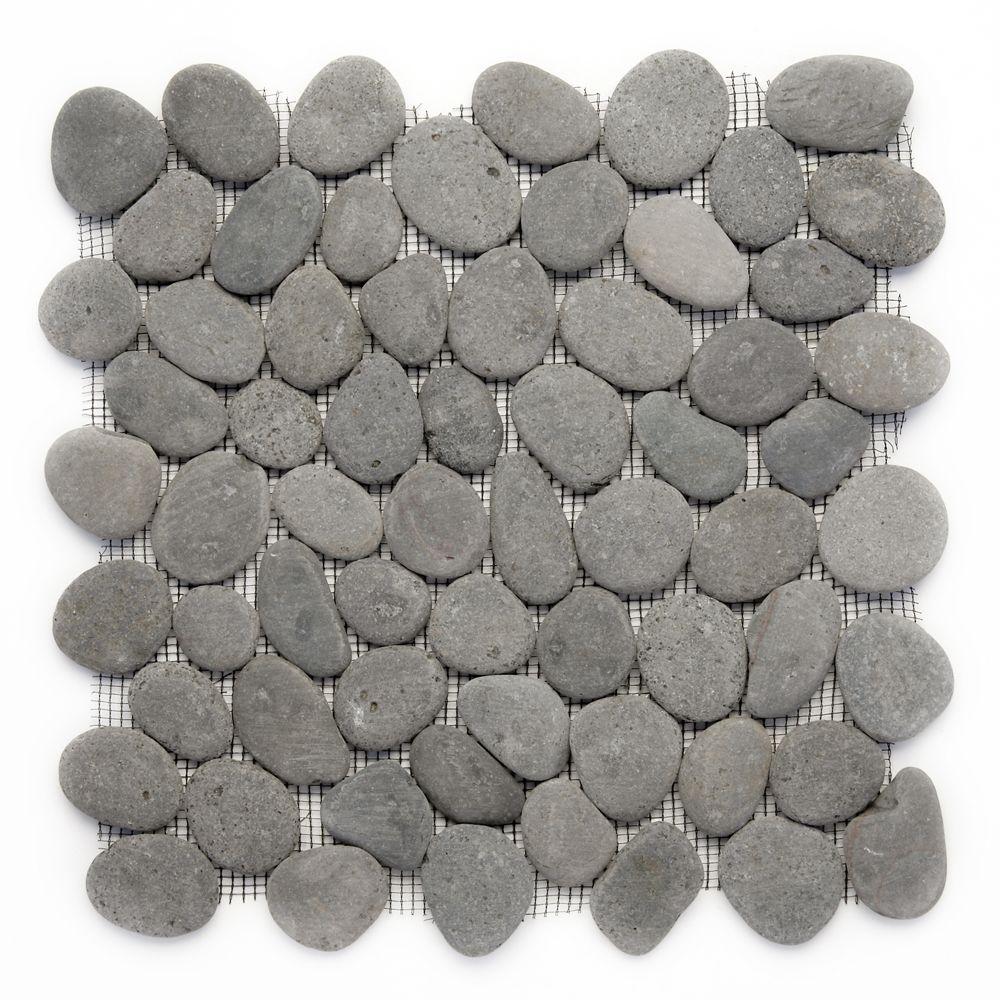 Fireplace Pebbles Rock Tile Flooring The Home Depot River Rock Gray 12 In X 7 Mm Natural Stone Pebble
