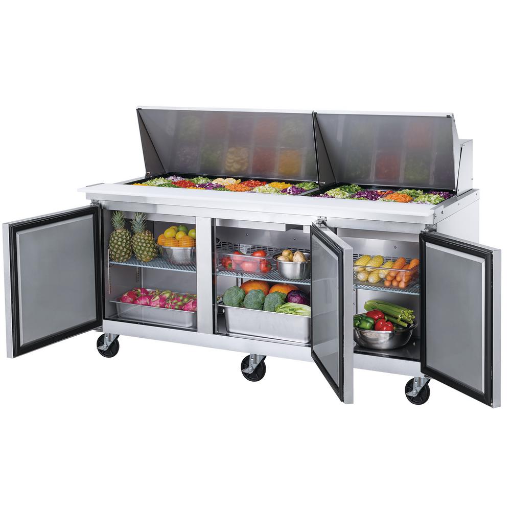 Elite Kitchen Supply 72.25 in. W 17.58 cu. ft. 3-Door Commercial Food ...