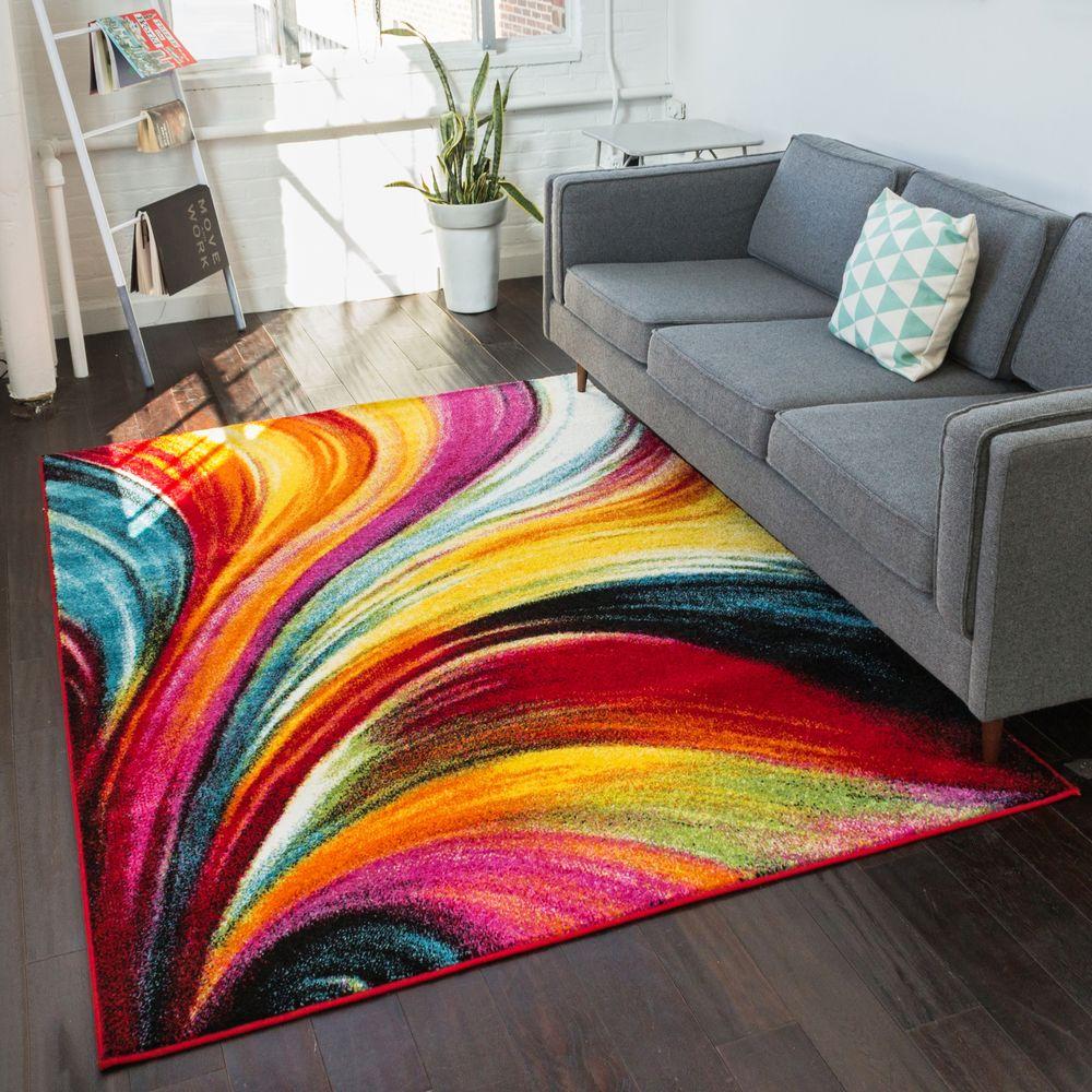 Bright Trellis 4 Up Multi Colored Area Rugs The Viva Pleasure Multi 8 Ft X 10 Contemporary Area Rug