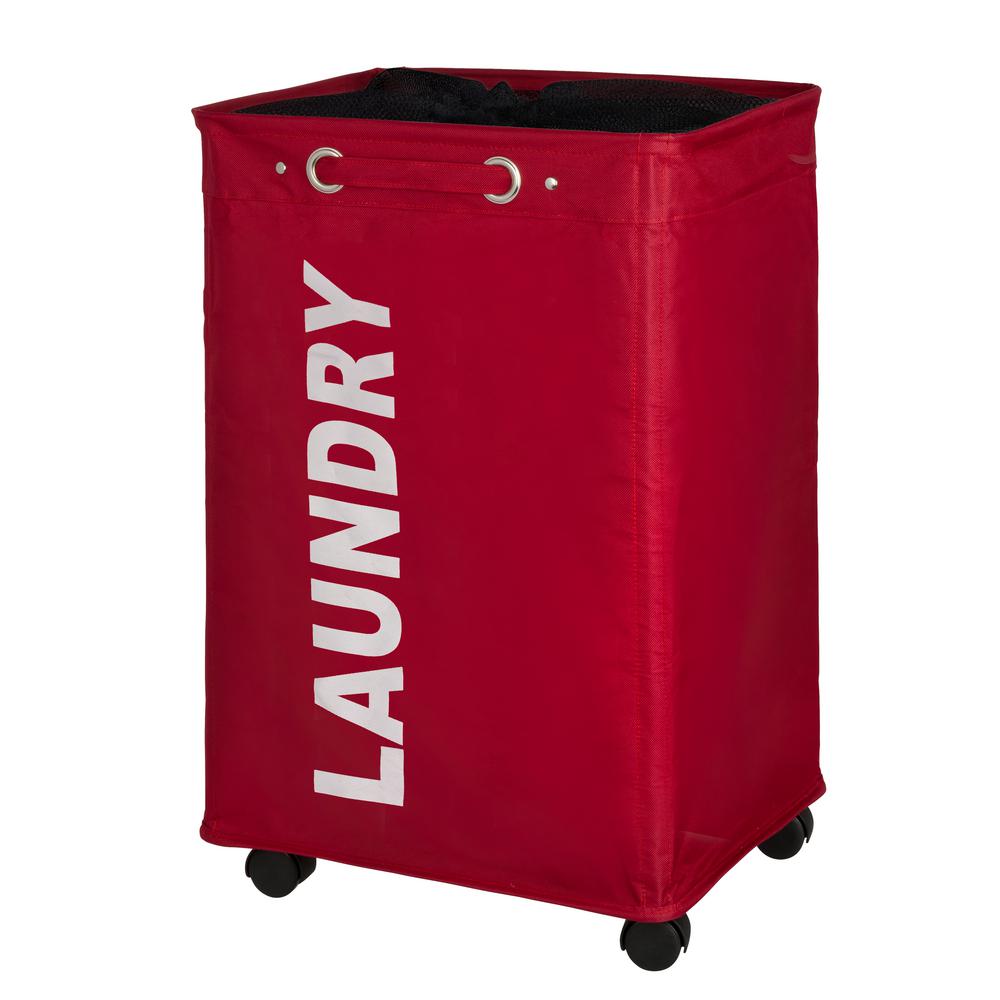 Wenko Quadro Red Laundry Bin 3450111100 The Home Depot Wenko Quadro Red Laundry Bin
