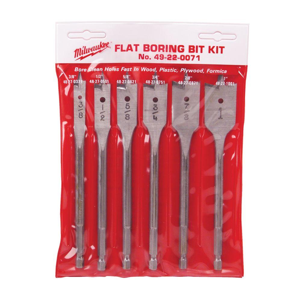 Milwaukee Spade Wood Boring Bit Set (6Piece)49220071 The Home Depot