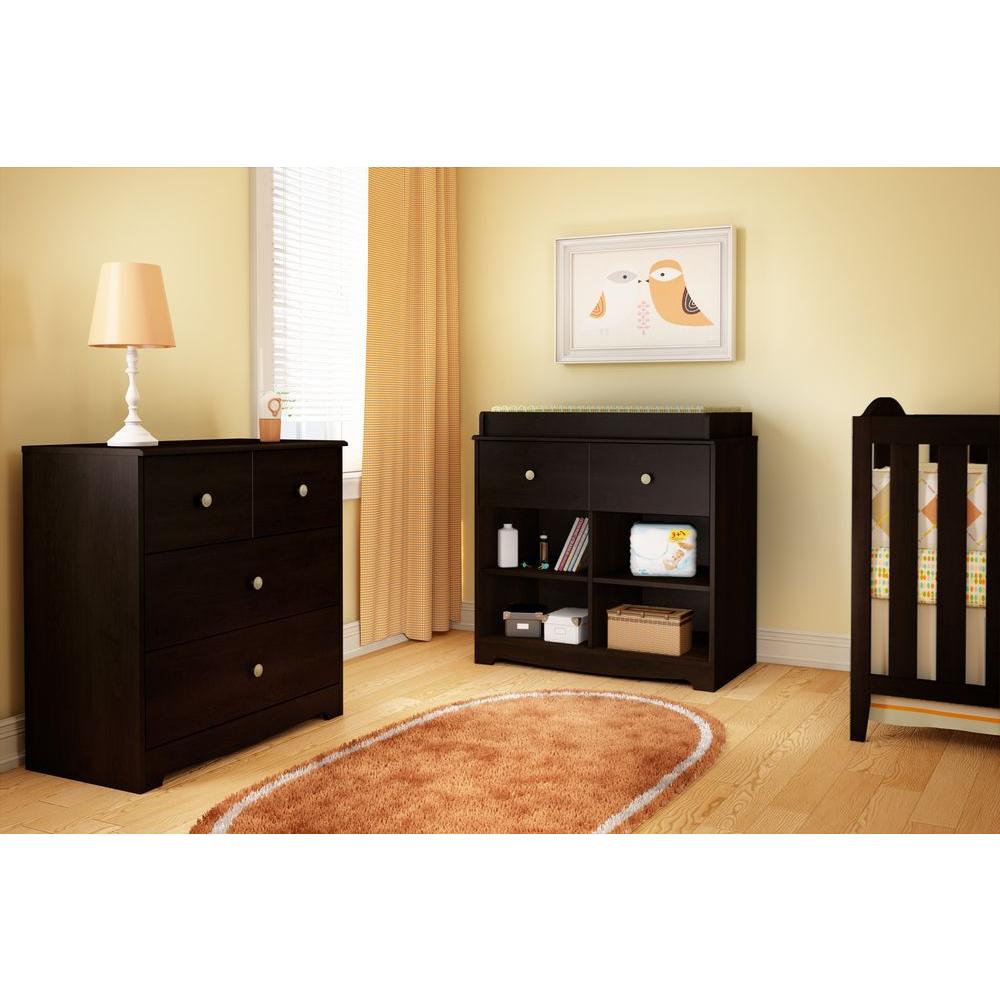 Espresso Nursery Dressers Armoires Baby Furniture The Home Depot Little Teddy 3 Drawer Espresso Chest