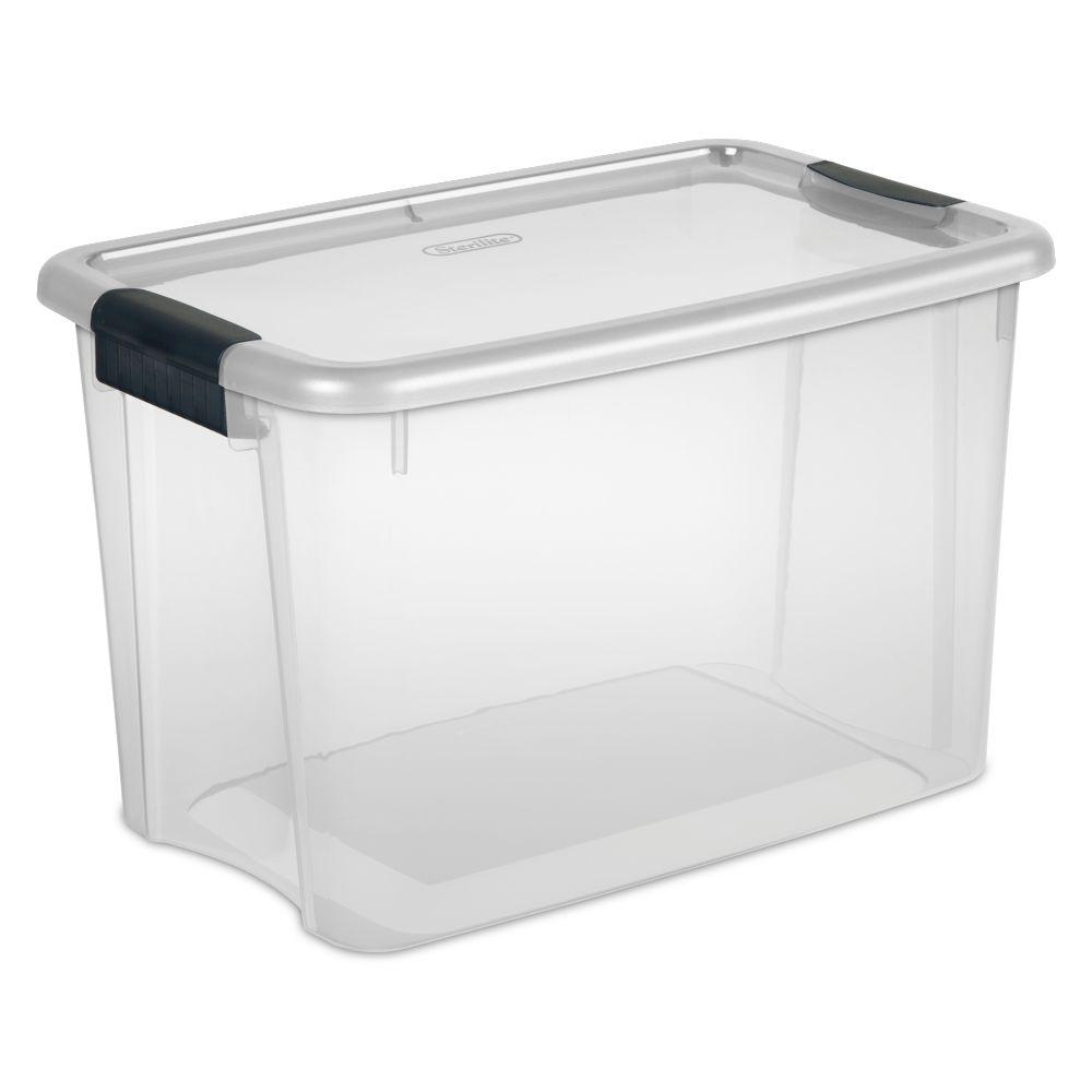 Sterilite 56 Qt. Storage Box in Blue and Clear Plastic16591008 The Home Depot