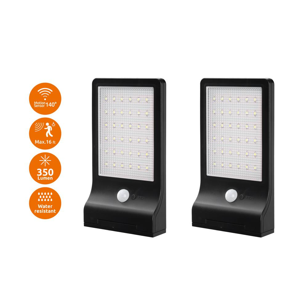 Solar Floodlights Landscape Flood Lights Lighting Modern Flat Panel Bright Black 350 Lumen Motion Activated Outdoor 6500k Solar Powered Landscape Flood