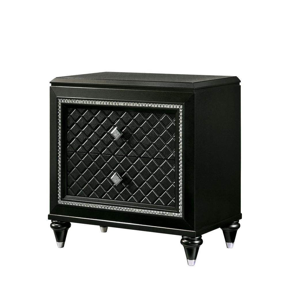 Gray Nightstands Bedroom Furniture The Home Depot Claraton 2 Drawer Metallic Gray Nightstand