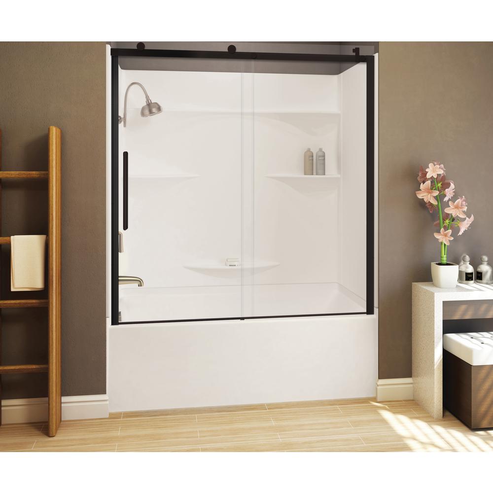 Aquatic Alpine 56 5 In 59 X Frameless Sliding Tub Door Dark Bronze