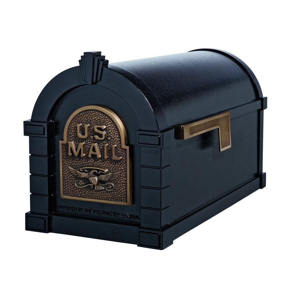 UPC 702645700559 product image for Gaines Manufacturing Keystone Series Aluminum Post-Mount Mailbox Black with Anti | upcitemdb.com